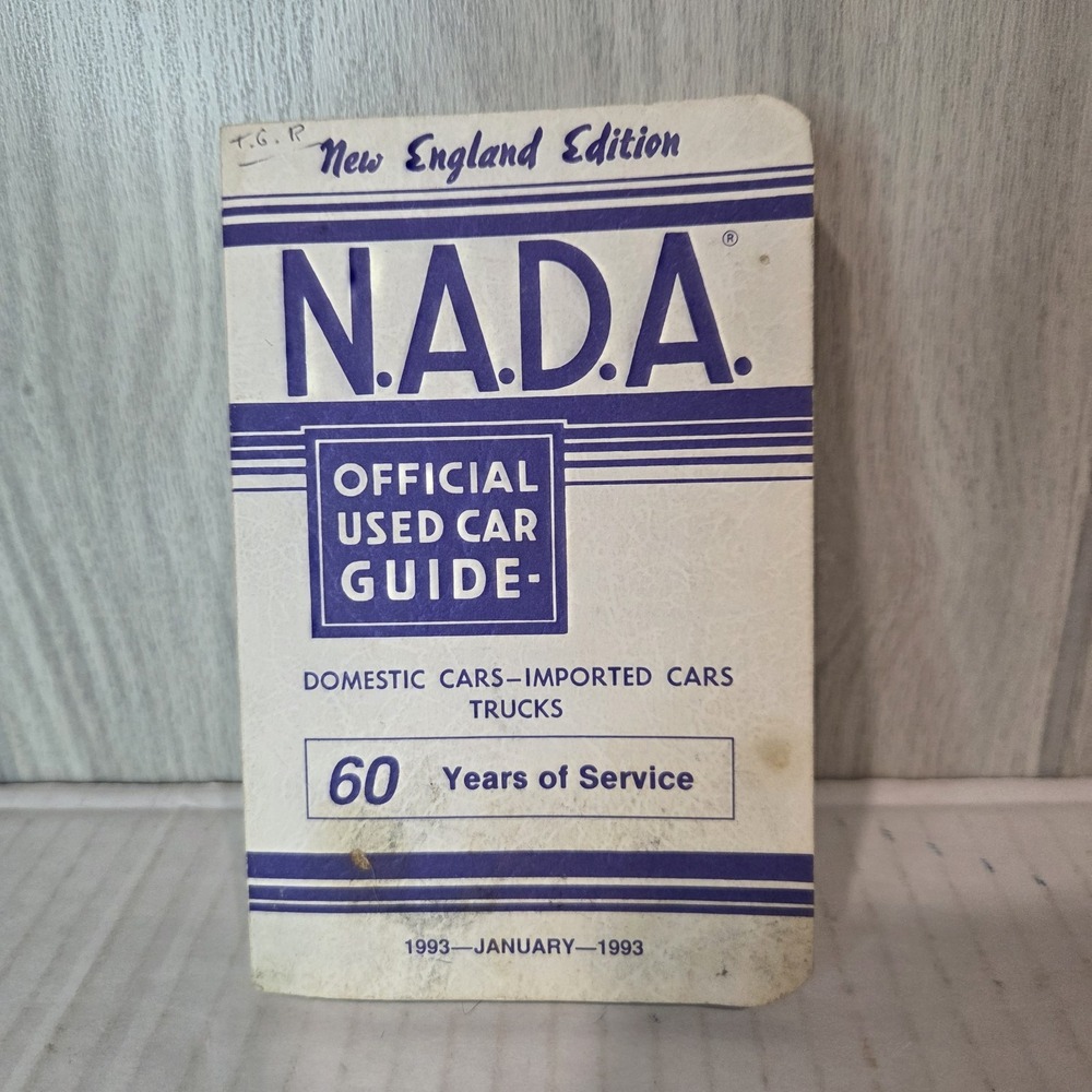 January 1993 NADA OFFICIAL USED CAR GUIDE - England Edition Rare!!
